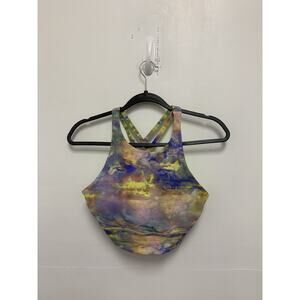 LULULEMON ENERGY BRA HIGH NECK LONG LINE TOUGH SIZE 8 ALNM COLOR